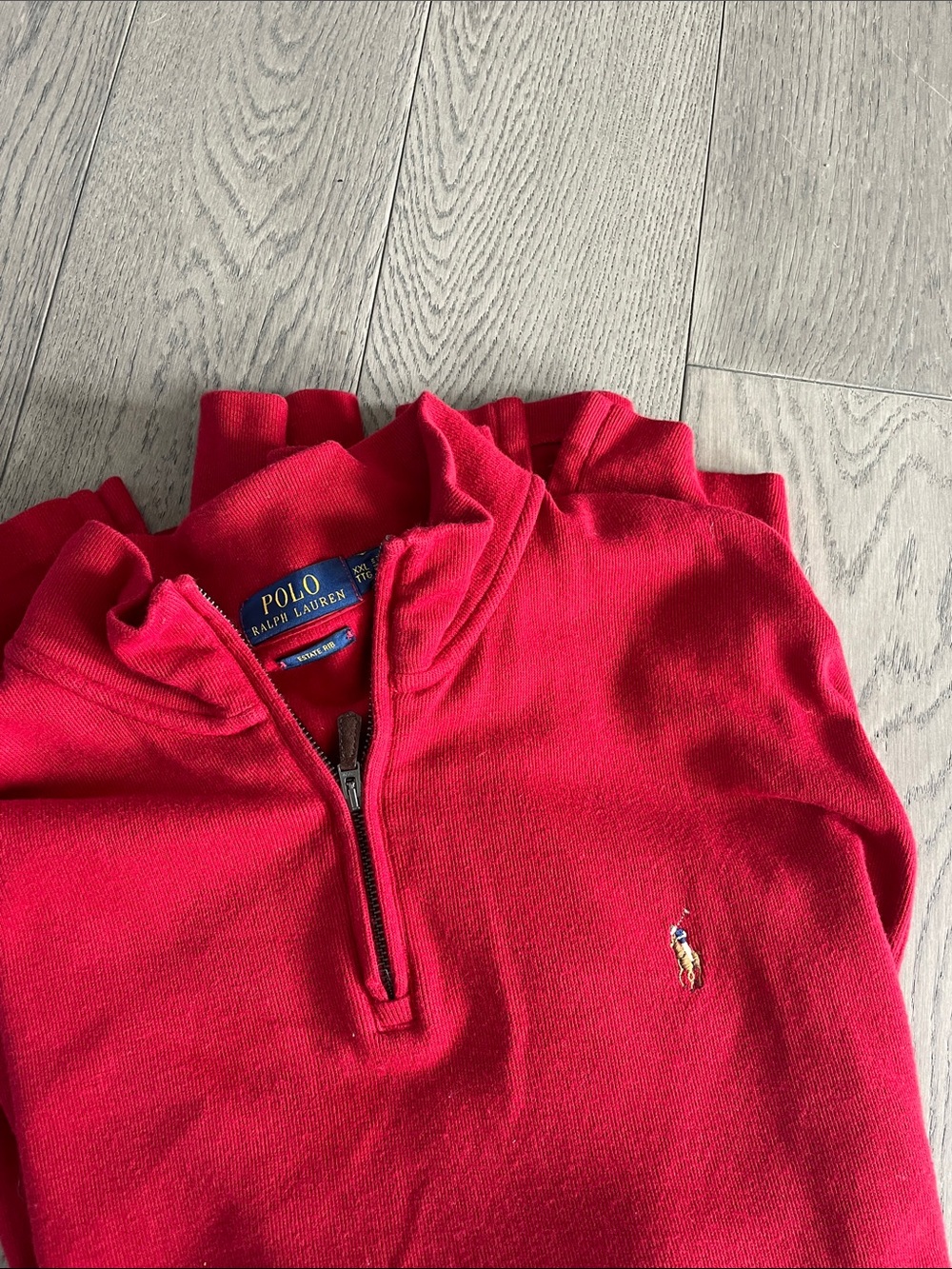 Polo by Ralph Lauren Men's Red Half-Zip Pulloverr longsleeve sweater